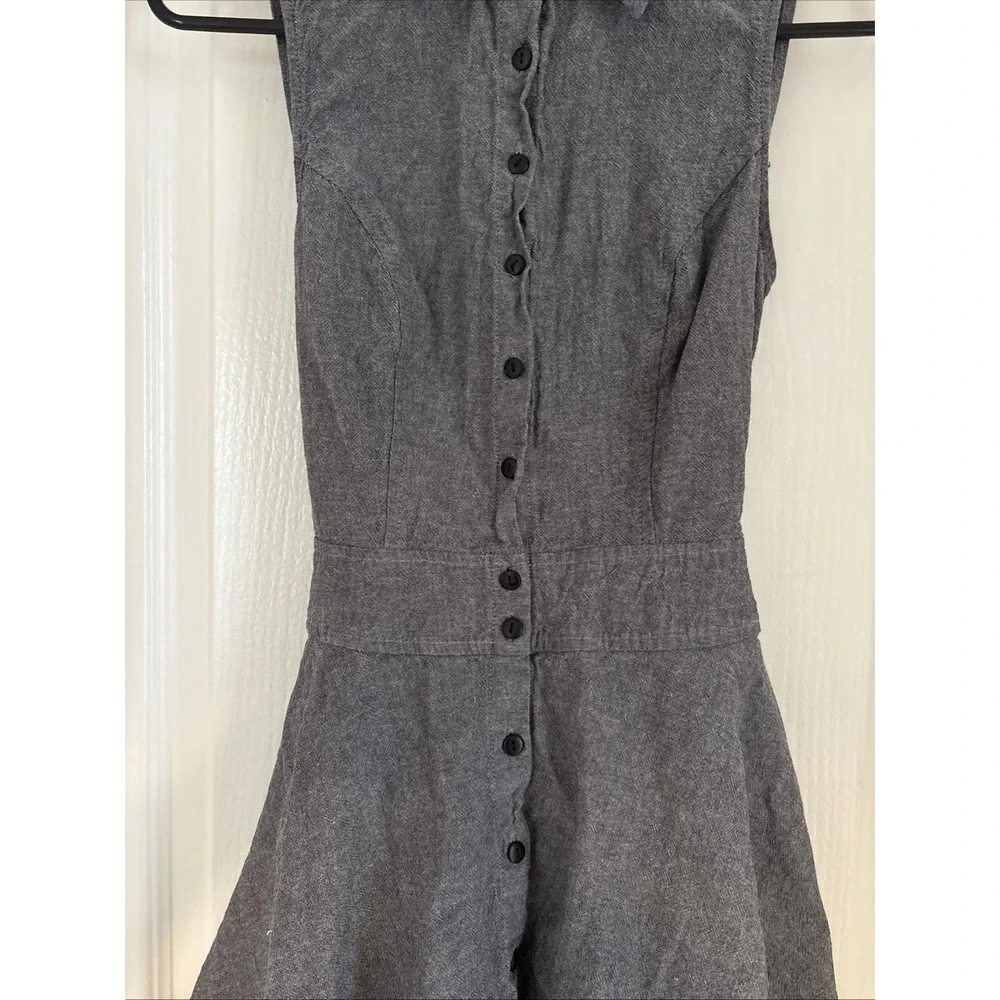 Venus Maxi Midi Dress Womens Blue Chambray High Low Button Front Tie Sz 8 - Picture 7 of 10